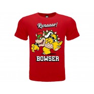 BOWSER T-Shirt Jersey Red From Super Mario Enemy Evil Original OFFICIAL NINTENDO