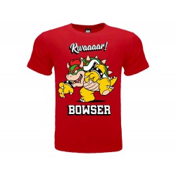 BOWSER T-Shirt Maglietta ROSSA Da Super Mario Cattivo Urlo Originale UFFICIALE