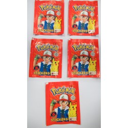 LOT 5 Boosters English POKEMON 6 Stickers Each New Sealed Merlin Collections