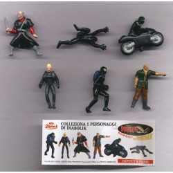 Rare COMPLETE SET 6 Mini Figures DIABOLIK Original Zaini