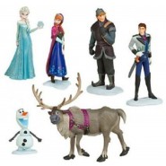 SET 6 Figure 10cm FROZEN Anna Elsa Olaf Sven Kristoff Hans DISNEY Personaggi Torta NUOVI