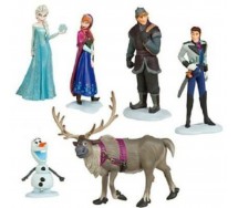 SET 6 Figure 10cm FROZEN Anna Elsa Olaf Sven Kristoff Hans DISNEY Personaggi Torta NUOVI