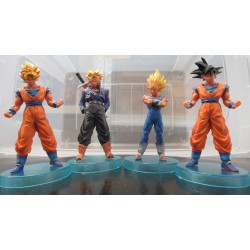 SET 4 Figure DRAGONBALL 12cm MAJINVEGETA TRUNKS GOKU Super Sayian Base Azzurra