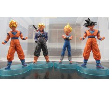 SET 4 Figure DRAGONBALL 12cm MAJINVEGETA TRUNKS GOKU Super Sayian Base Azzurra