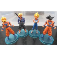 SET 4 Figure DRAGONBALL 12cm MAJINVEGETA TRUNKS GOKU Super Sayian Base Azzurra