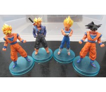 SET 4 Figure DRAGONBALL 12cm MAJINVEGETA TRUNKS GOKU Super Sayian Base Azzurra