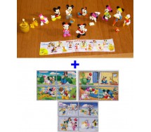 RARO Bundle Set 12 Mini Figure e 12 Mini Puzzle Disney Originale Paperino Topolino