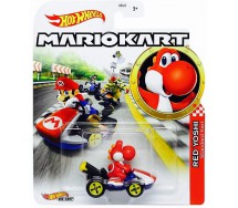 Die Cast Modellino KART di RED YOSHI Rosso versione STANDARD da SUPER MARIO KART Scala 1:64 5cm Hot Wheels