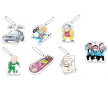 Set 7 Figures Keyrings BACK TO THE FUTURE DeLOREAN Marty DOC etc. Original Gashapon BANDAI JAPAN