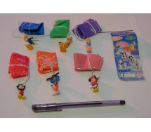 RARE Set 6 Mini Figures MICKEY AND FRIENDS PARACHUTING DISNEY Original TOMY