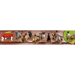 RARE Set 8 Mini Figures ADOPT A DOG Dog Figurines NEW Original DISCAPA