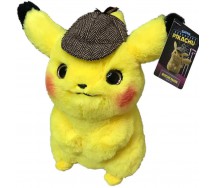 PIKACHU Detective Pikachu PELUCHE 32cm Pokemon CON CAPPELLO DA DETECTIVE Originale 