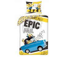 MINION Single Bed Set Trio with car EPIC FAIL Original DUVET COVER 140x200cm Cotton OFFICIAL DESPICABLE ME Rise Of Gru