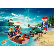 Playset Carry Case PIRATES 2 figure con barca e cannone 62 Pezzi PLAYMOBIL 9102