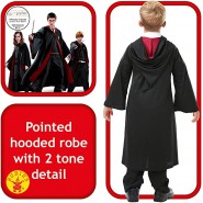 HARRY POTTER  Carnival HOGWARTS HOODED ROBE WITH CLASP Size M MEDIUM Boy 5-7 YEARS Original RUBIE'S 