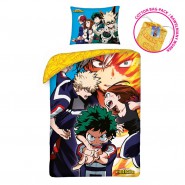 Set Letto MY HERO ACADEMIA Shoto All Might Izuku Faccia Di Profilo Copripiumino 140x200 COTONE con SACCA Viola