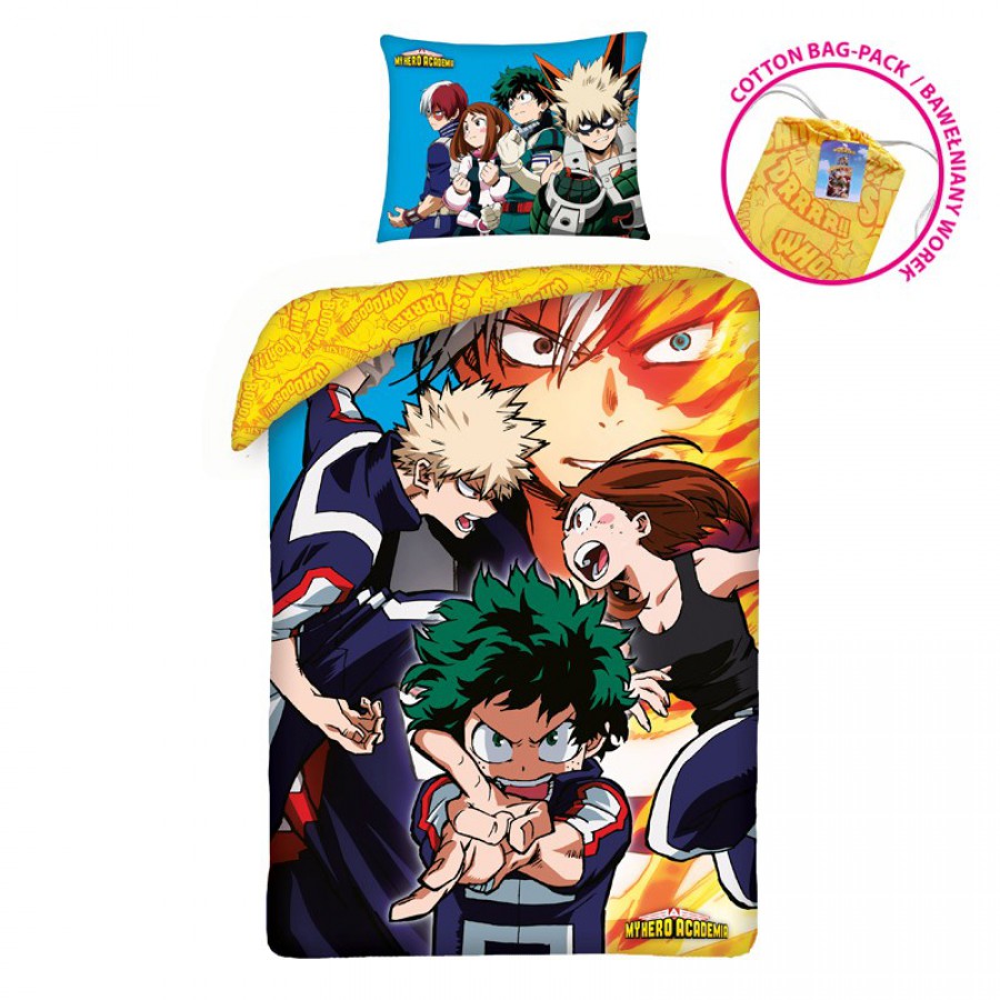 Bed Set MY HERO ACADEMIA Shoto Midoriya With Bag DUVET COVER 140x200