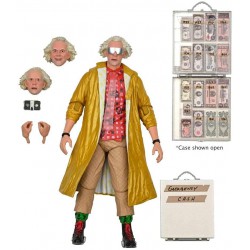 FIGURA Ultimate DOCTOR Doc BROWN con VALIGETTA SOLDI CASH 20cm da RITORNO AL FUTURO Originale NECA