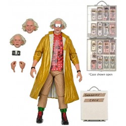 FIGURE Ultimate DOCTOR Doc BROWN with CASH SUITCASE 20cm BACK TO THE FUTURE Original NECA