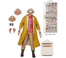 FIGURE Ultimate DOCTOR Doc BROWN with CASH SUITCASE 20cm BACK TO THE FUTURE Original NECA