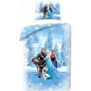 Set Letto FROZEN 5 Personaggi COPRIPIUMINO 140x200cm Federa 70x90cm ORIGINALE Halantex