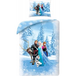Set Letto FROZEN 5 Personaggi COPRIPIUMINO 140x200cm Federa 70x90cm ORIGINALE Halantex