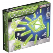 GEOMAG Playset GLOW Edition 30 PIECES Original Magnetic Building Geo Mag