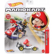 Die Cast Modellino KART di BABY MARIO B-DASHER da SUPER MARIO KART Scala 1:64 5cm Hot Wheels