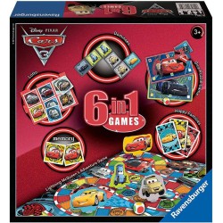 Box SET 6 GIOCHI IN 1 Disney Pixart CARS PUZZLE MEMORY etc. Ravensburger