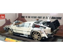 Modello METALLO 1/18 De Lorean RITORNO AL FUTURO 3 SU ROTAIE Railroad SUN STAR