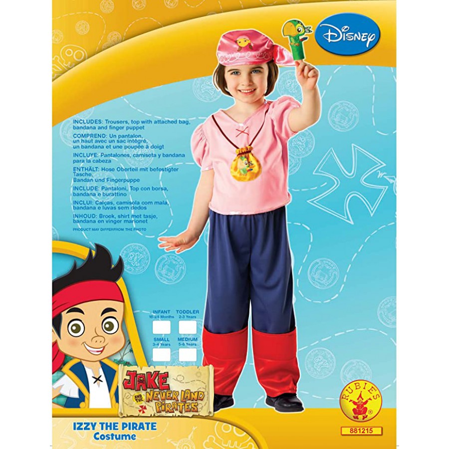 Carnival Dress Costume IZZY PIRATE Girl RUBIE'S Rubies JAKE PIRATES