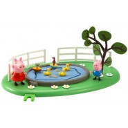 PEPPA PIG Playset PARK LAKE with 3 figures of PEPPA GEORGE and MUMMY PIG Original  Character Options