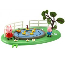 PEPPA PIG Playset PARK LAKE with 3 figures of PEPPA GEORGE and MAMA PIG Original  Character Options