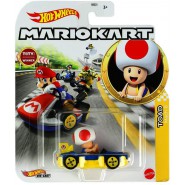 Modellino DieCast 5cm KART di TOAD Funghetto Fungo Versione MACH 8 Kart da SUPER MARIO KART Scala 1:64 Originale Hot Wheels