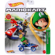 Die Cast Modellino KART di BABY LUIGI SNEEKER da SUPER MARIO KART Scala 1:64 5cm Hot Wheels