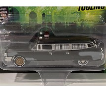 GHOSTBUSTERS Modellino 8cm CADILLAC AMBULANZA NERA PRE ECTO Versione 1959 Scala 1:64 Originale Johnny Lightnining