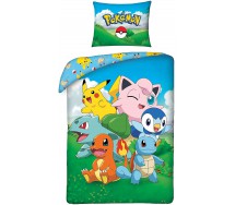 Bed Set POKEMON Pikachu and Friends Official DUVET COVER 140x200 Cotton ORIGINAL