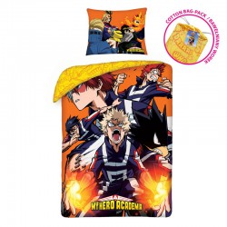 Bed Set MY HERO ACADEMIA Katsuki Bakugo With Bag DUVET COVER 140x200 Cotton ORIGINAL Official