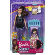 Playset Doll SKIPPER BABYSITTER Version SLEEP MODE T-Shirt Barbie Original MATTEL FHY97