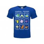 POKEMON T-Shirt Jersey BLU With TRAINER Original OFFICIAL 