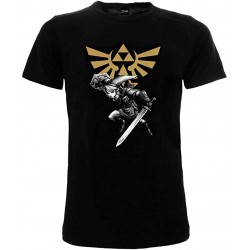 ZELDA T-Shirt Maglietta NERA da The Legend of Zelda con SPADA ORIGINALE