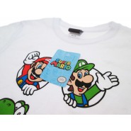 SUPER MARIO T-Shirt Maglietta BIANCA con MARIO e LUIGI Originale UFFICIALE NINTENDO