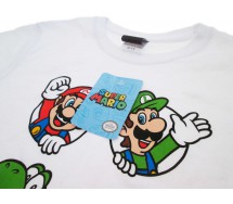 SUPER MARIO T-Shirt Jersey WHITE with MARIO and LUIGI Original OFFICIAL NINTENDO