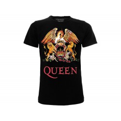 QUEEN T-Shirt Maglietta NERA LOGO Rock Music ORIGINALE Ufficiale con Licenza
