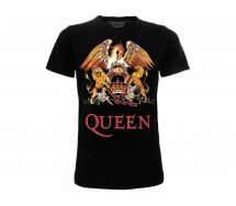 QUEEN T-Shirt Maglietta NERA LOGO Rock Music ORIGINALE Ufficiale con Licenza