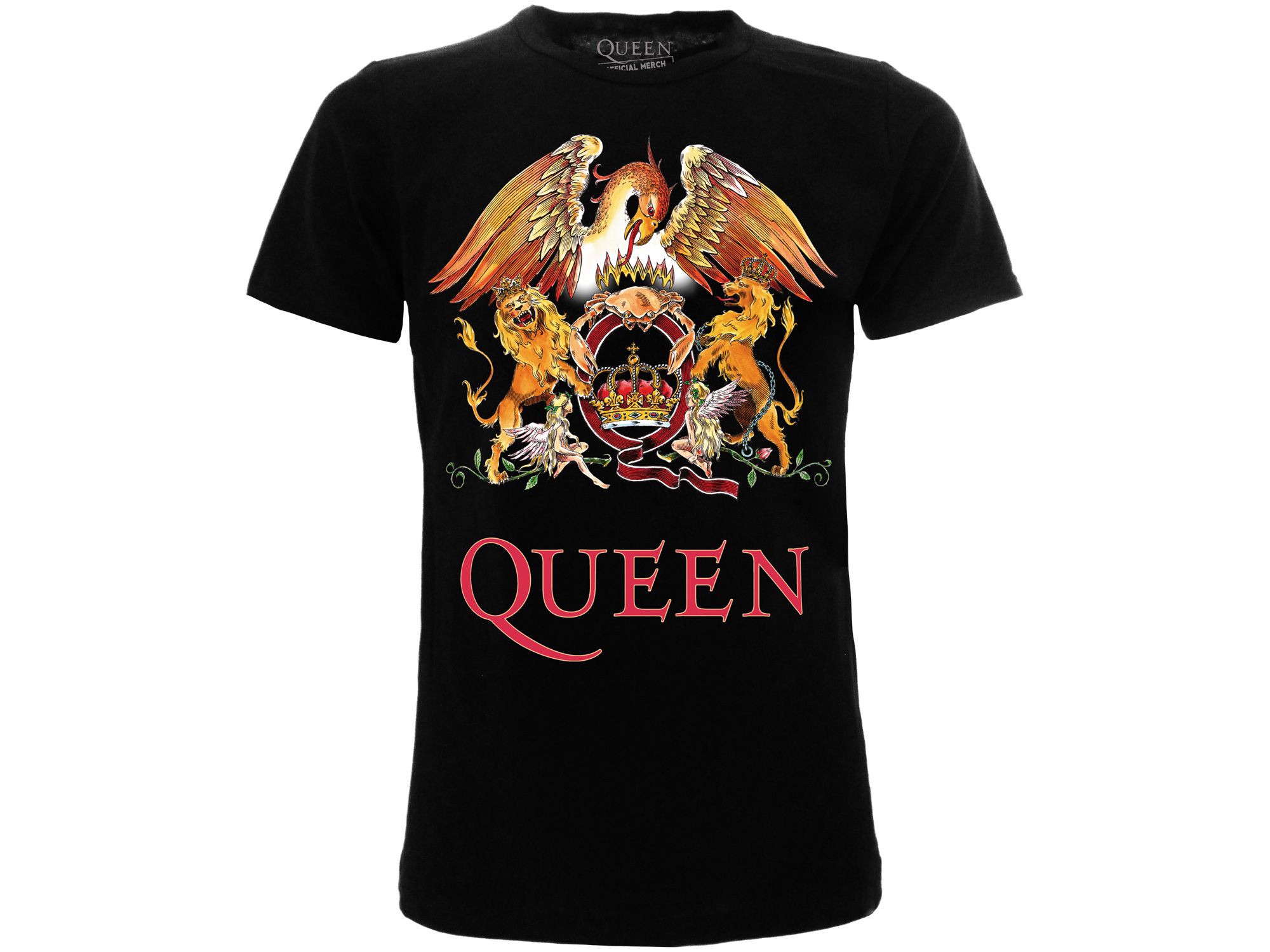 QUEEN T-Shirt Maglietta NERA LOGO Rock Music Ufficiale con Licenza - Imagen 6 de 7