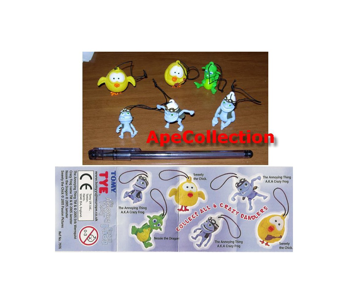 CRAZY FROG Set 6 Figures DANGLERS Original