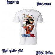 DRAGONBALL T-Shirt WHITE Jersey GOKU and CHARACTERS of the Saga UFFICIALE DRAGON BALL