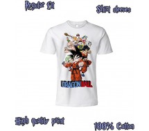 DRAGONBALL T-Shirt BIANCA Maglietta GOKU e PERSONAGGI della Saga UFFICIALE DRAGON BALL