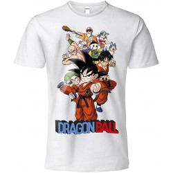 DRAGONBALL T-Shirt WHITE Jersey GOKU and CHARACTERS of the Saga UFFICIALE DRAGON BALL